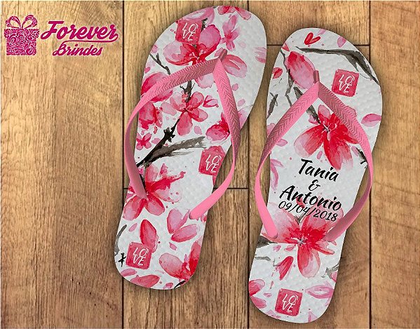 chinelo casamento flores love