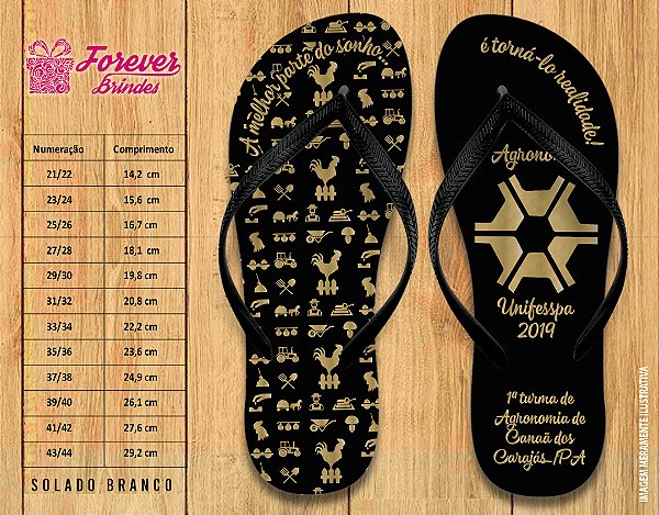 Chinelo Personalizado Formatura de Agronomia