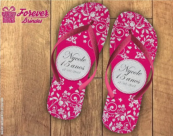 Chinelo debutante arabesco rosa pink