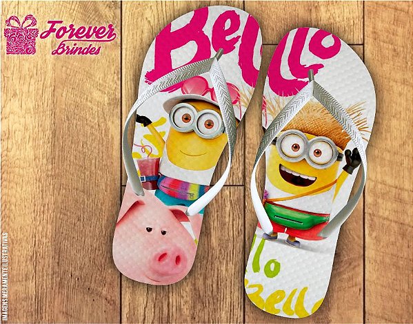 Chinelo Personalizado Minions Férias