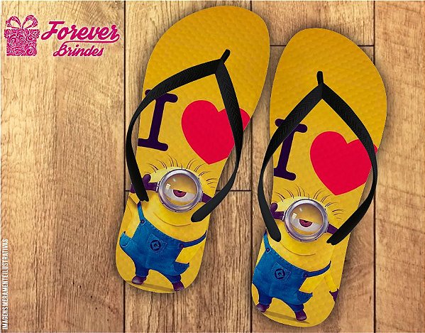 Chinelo Aniversário I Love Minions