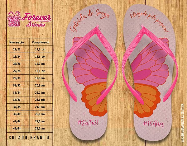Chinelo Personalizado ANIVERSÁRIO 15 ANOS