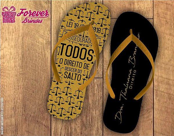 Chinelo Formatura direito amarelo e preto