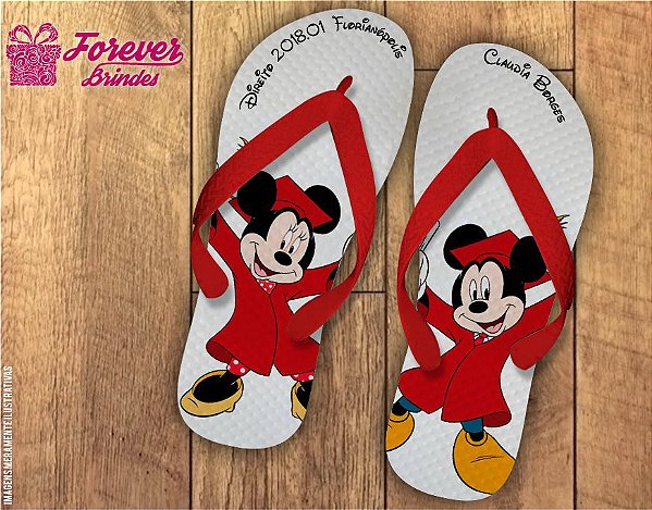 Chinelo Formatura Direito Minnie e Mickey