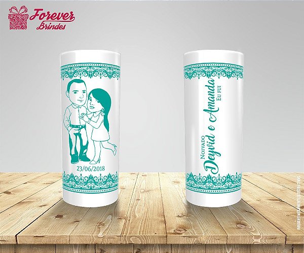 Copo Long Drink Casamento Com Estampa