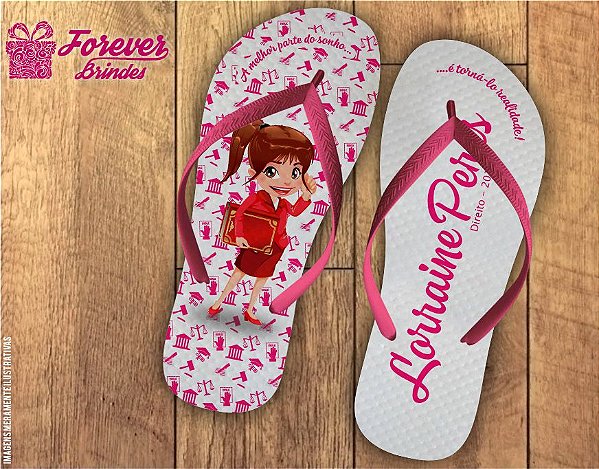 Chinelo formatura direito rosa