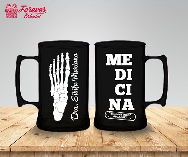 Caneca De Chopp Formatura Medicina Esqueleto Pé