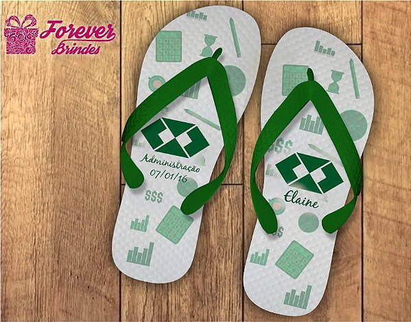 Chinelo formatura administração simbolo em verde