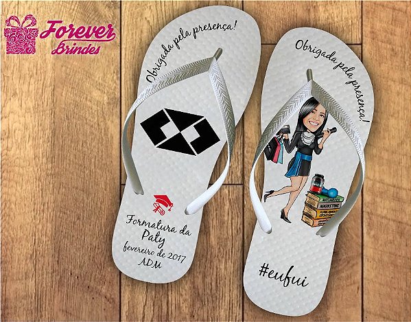 Chinelo formatura administração caricatura delicada