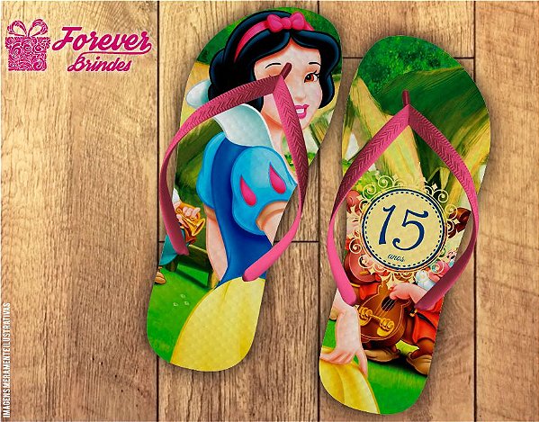 Chinelo 15 Anos Branca De Neve e os Anões