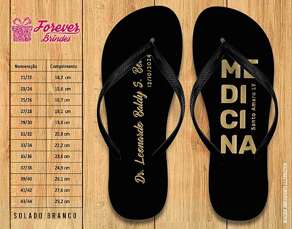 Chinelo Personalizado Formatura de Medicina