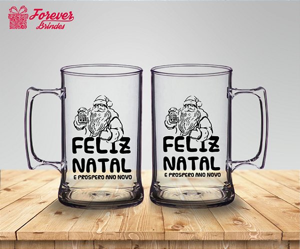 Caneca De Chopp Natal Caricatura Papai Noel - FOREVER BRINDES Caneca De Chopp Natal Caricatura Papai Noel - FOREVER BRINDES