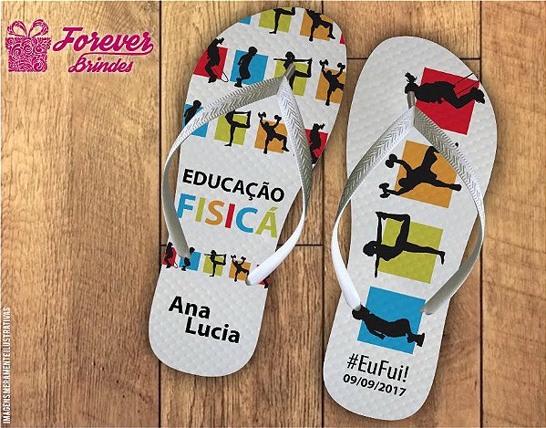 Chinelo formatura educação física aeróbico