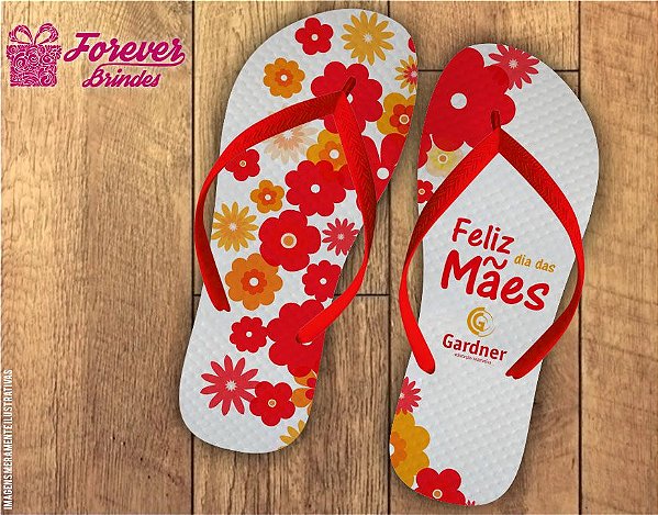 Chinelo Dia Das Mães flores