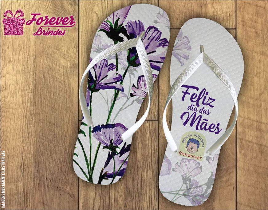 Chinelo Dia Das Mães flor iris