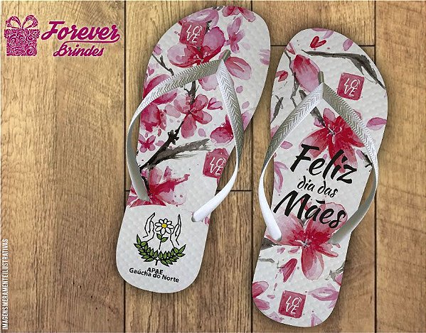 Chinelo Dia Das Mães e flores