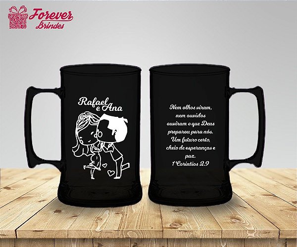 Caneca De Chopp De Casamento Com Noivinhos