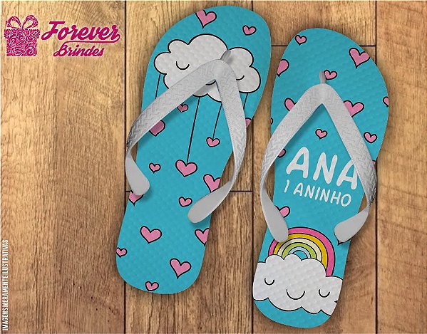 Chinelo Aniversário Infantil Chuva De Amor