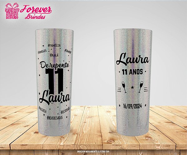 Copo Long Drink holográfico Aniversário