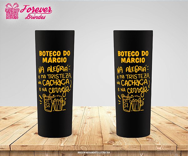 Copo Long Drink FOSCO ANIVERSÁRIO TEMA BOTECO