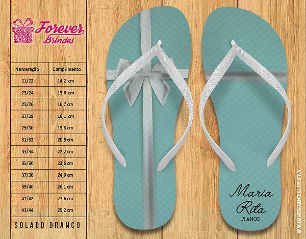 Chinelo Personalizado Aniversário 15 anos Debutante