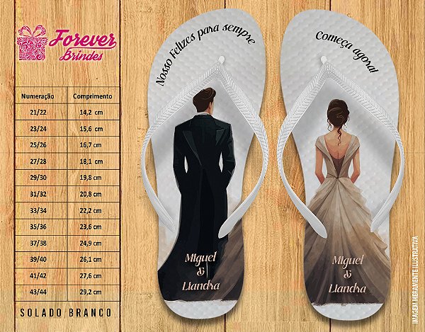 Chinelo Personalizado Casamento