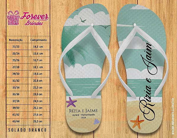 Chinelo Personalizado Casamento