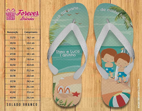 Chinelo Personalizado Aniversário Pool Party