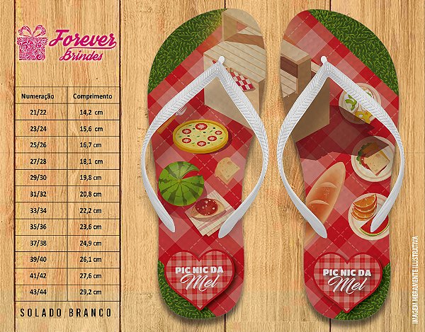 Chinelo Personalizado Aniversário Piquenique