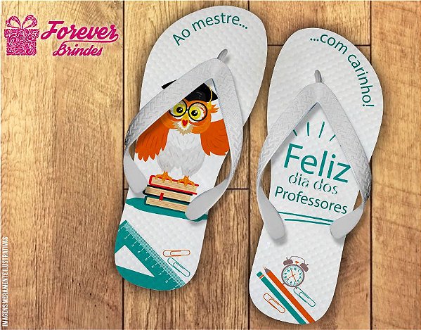 Chinelo Dia Dos Professores Mestre Com Carinho