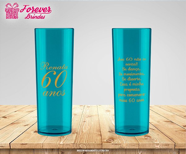 Copo Long Drink Aniversário 60 ANOS