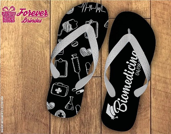 Chinelo Formatura De Biomedicina Personalizado