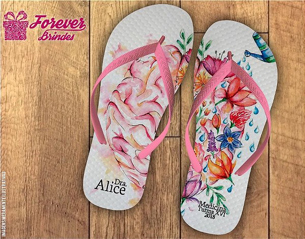 Chinelo De Formatura Medicina Com Flores