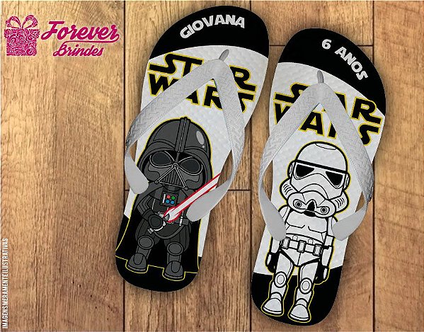 Chinelo Personalizado Aniversário Minions Star Wars