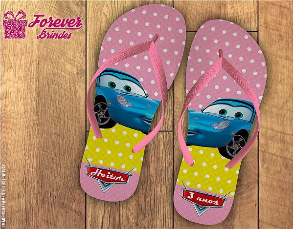 Chinelo Personalizado Aniversário Filme Carros