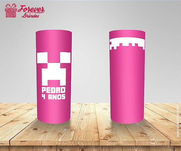 Copo Long Drink Personalizado Aniversário Minecraft