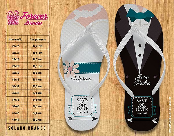 Chinelo Personalizado Casamento