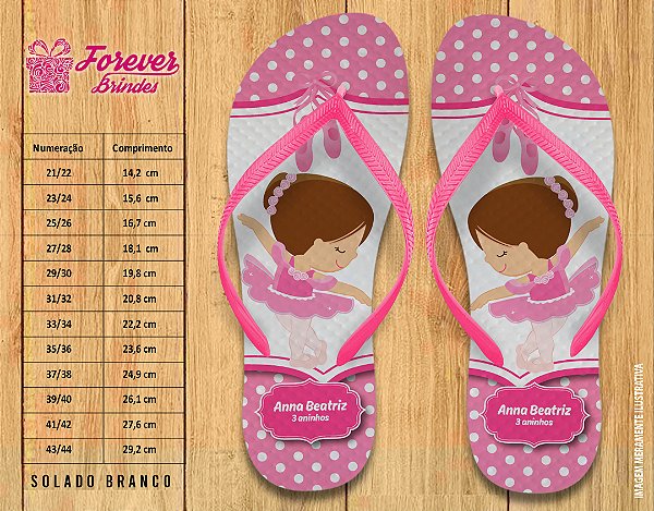 Chinelo Personalizado Aniversário Ballet