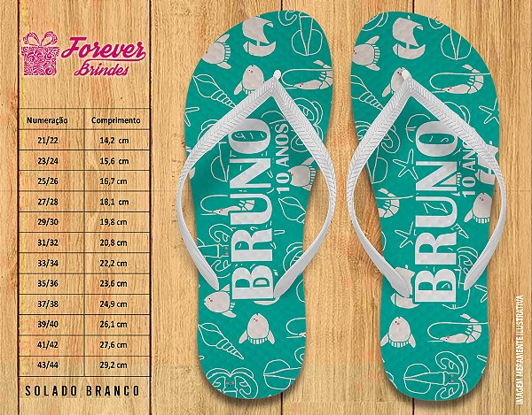 Chinelo Personalizado Aniversário POOL PARTY VERÃO