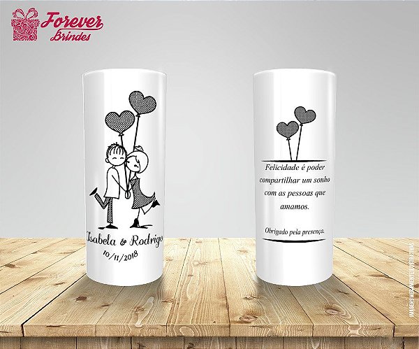 Copo Long Drink Casamento Noivos Balões
