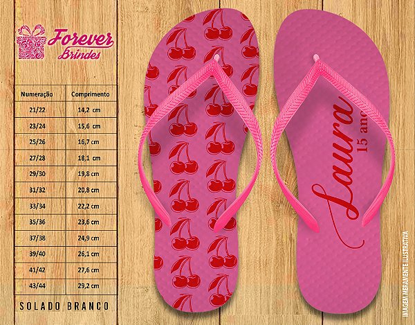 Chinelo Personalizado Aniversário 15 ANOS