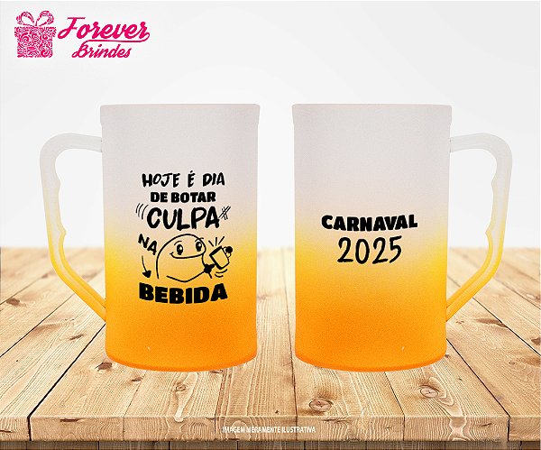 Caneca de Chopp Degradê LETTERING CARNAVal