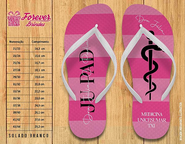 Chinelo Personalizado Formatura de Medicina