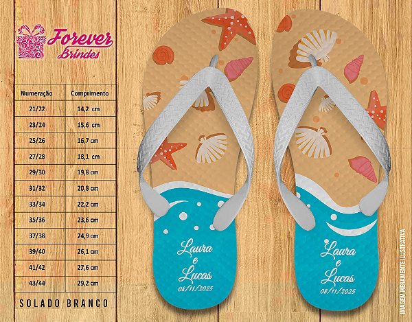 Chinelo Personalizado Casamento Praia
