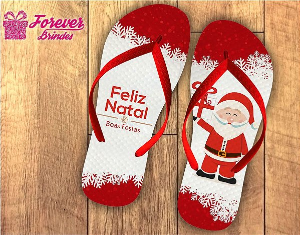 Chinelo Personalizado De Natal Papai Noel