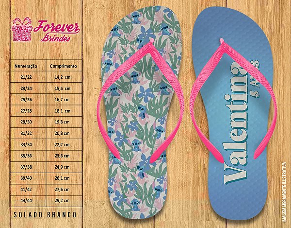 Chinelo Personalizado Aniversário STITCH