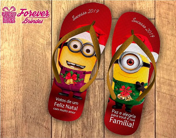 Chinelo De Natal Personalizado Minions