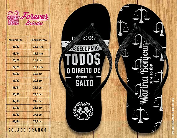 Chinelo Personalizado Formatura de Direito