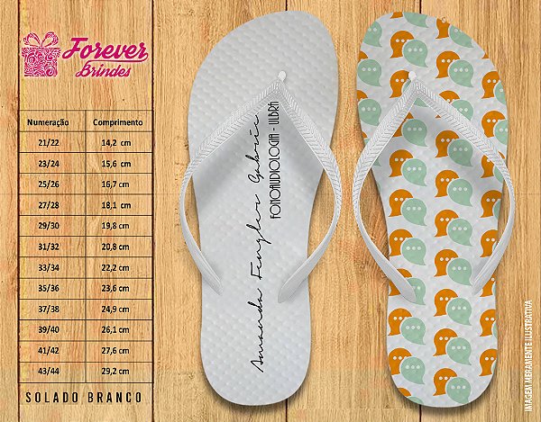 Chinelo Personalizado Formatura de Fonoaudiologia