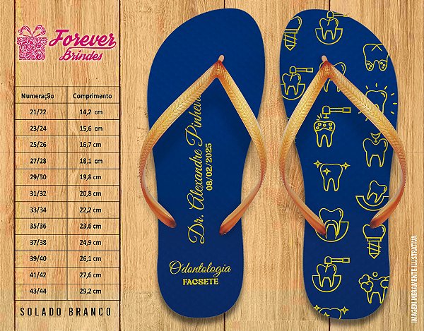 Chinelo Personalizado Formatura de Odontologia